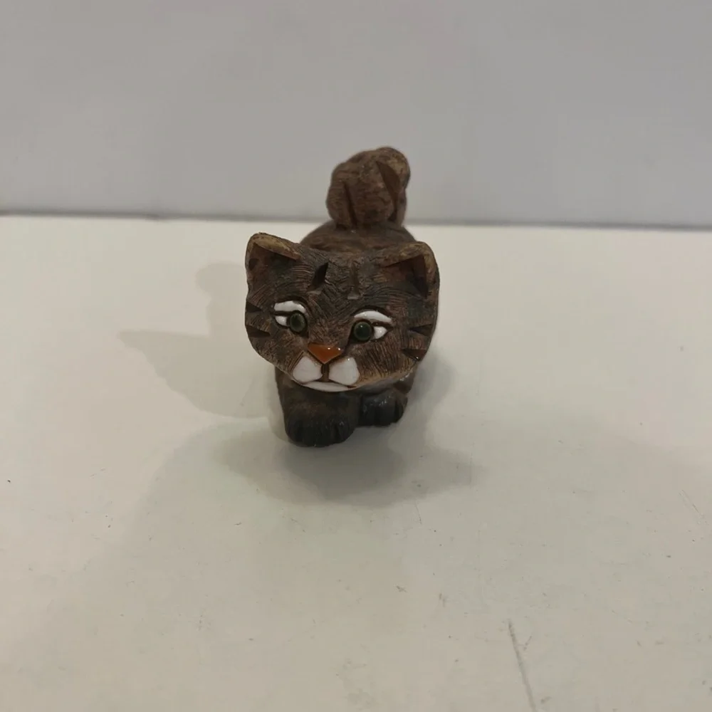 Charming Brown Cat Figurine